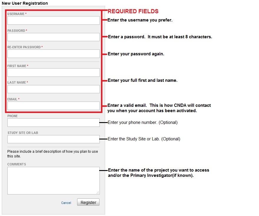 Registration form example